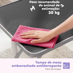 Mesa de Tosquia Dobrável para Cães com Tampo Antiderrapante e Braço Ajustável, 81 x 48,5 x 80 cm, Preta