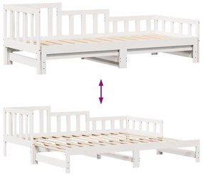 Sofá-cama com gavetão e gavetas sem colchão 90x190 cm branco