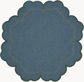 Individual de mesa em forma de flor com bordado Íris