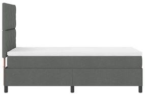 vidaXL Cama Box Spring com Colchão Cinza Escuro 100x200 cm Tecido