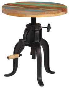 Mesa de apoio 45x (45-62) cm madeira recuperada e ferro fundido