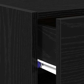Buffet vidaXL Preto Carvalho 30x42,5x93 cm Madeira de engenharia