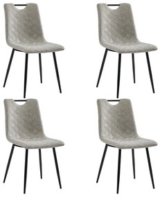 Cadeiras de jantar 4 pcs couro artificial cinzento-claro