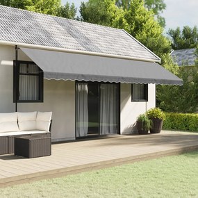 vidaXL Tecido substituição para sanefa de toldo 6 m riscas antracite