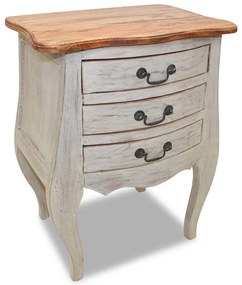 vidaXL Mesa de cabeceira em madeira de mogno maciça 48x35x64 cm