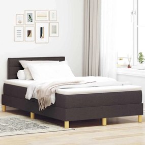 vidaXL Cama Box Spring com Colchão Castanha 120x200 cm Tecido