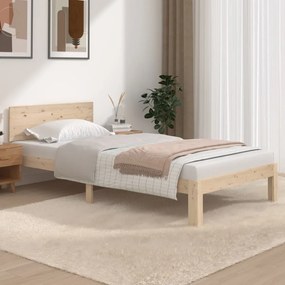 vidaXL Estrutura de cama 100x200 cm madeira pinho maciço
