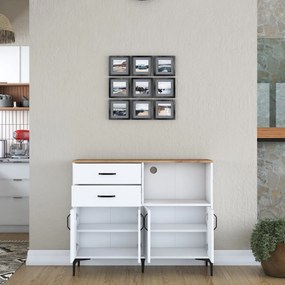 Armário Multiusos JE166 – Branco Nogal – 120x98,6x40 cm