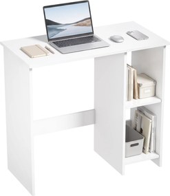 HOMCOM Mesa para Computador com 2 Prateleiras Abertas, 80 cm, Branco | Aosom Portugal