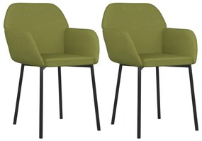 Cadeiras de jantar 2 pcs veludo verde-claro
