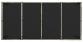 9 pcs conjunto de jantar p/ jardim c/ almofadões vime PE cinza