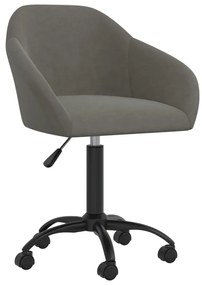 vidaXL Cadeira de jantar giratória veludo cinzento-escuro