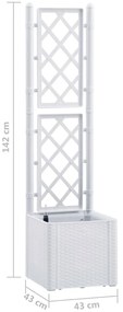 Vaso/floreira c/ treliça e sistema de rega automática branco