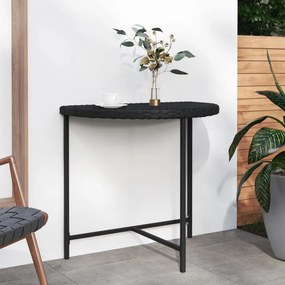 vidaXL Mesa de jardim 80x50x75 cm vime PE preto