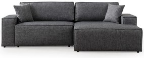 Sofá-Cama de Canto Pırlo – Cinzento Escuro – 260x78x170 cm