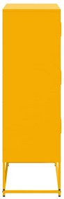 Aparador 68,5x38,5x123,5 cm aço amarelo mostarda