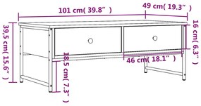 Mesa de centro 101x49x39,5 cm derivados madeira carvalho sonoma