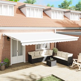 Toldo Retrátil Automático Branco 500x300 cm