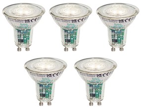 Conjunto de 5 lâmpadas LED inteligentes GU10 50mm transparentes 4,7W 345 lm 2200-4000K