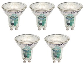 Conjunto de 5 Lâmpadas LED Smart GU10 50mm Transparentes 4.7W 345 lm 2200-4000K
