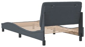 Estrutura de cama sem colchão 100x200 cm veludo cinzento-escuro