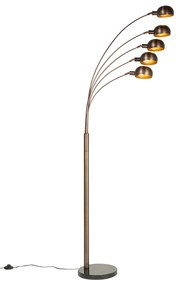 Candeeiro de pé design bronze escuro com dourado 5 luzes - Sixties Marmo Design