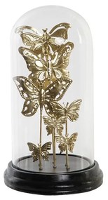 Figura Decorativa Dkd Home Decor Cristal Preto Dourado Metal Borboletas (18,5 X 18,5 X 32,5 cm)