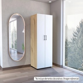 Guarda Roupa com 2 Portas éter, 180 cm a x 60 cm e x 48,5 cm p, branco/duna