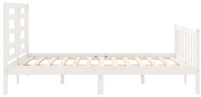 Cama sem colchão 160x200 cm madeira de pinho maciça branco