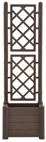 Vaso/floreira de jardim com treliça 43x43x142 cm PP cor moca