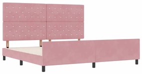 Cama de Veludo Rosa vidaXL 200x200 cm