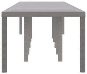 Mesa de Jardim Cinza-Claro 350x100x73 cm Poly Rattan