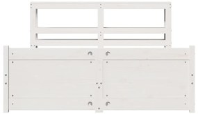 Estrutura de cama c/ cabeceira sem colchão 140x200 cm branco