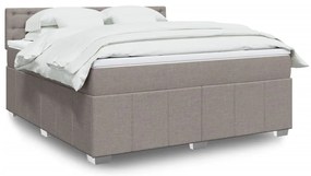 vidaXL Cama com molas/colchão 180x200 cm tecido castanho-acinzentado