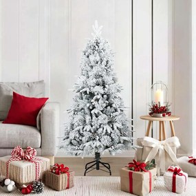 vidaXL Árvore de Natal Artificial Articulada Nevado Flocked Branco
