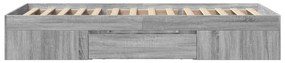 Estrutura cama 100x200 cm derivados de madeira cinzento sonoma