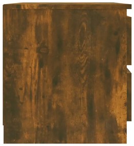 Mesa cabeceira 2pcs 50x39x43,5cm deriv. madeira carvalho fumado