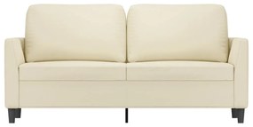 Sofá de 2 lugares 140 cm couro artificial cor creme