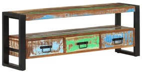Móvel de TV 120x30x45 cm madeira recuperada maciça