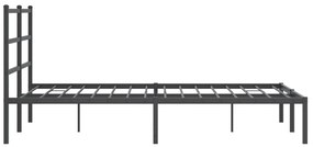 Estrutura de cama com cabeceira 140x190 cm metal preto