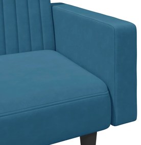 2 pcs conjunto de sofás veludo azul