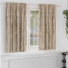 vidaXL Cortinas de Veludo 2 pcs com Ilhós Champagne 175x140 cm