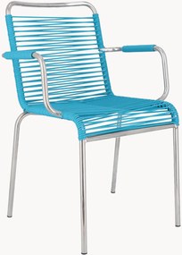 Cadeiras de braços artesanais empilháveis para jardim Mya Spaghetti, conjunto de 4