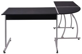 Mesa de canto em forma de L preto