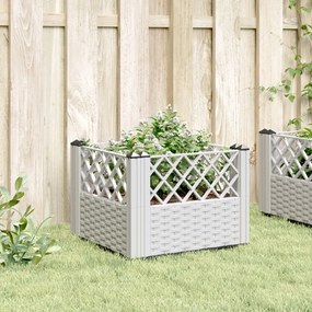 Vaso/floreira de jardim c/ estacas 43,5x43,5x43,5 cm PP branco