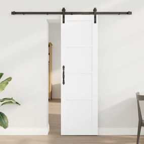 Porta Deslizante vidaXL com Conjunto de Ferragens Branca 61x198,5 cm M