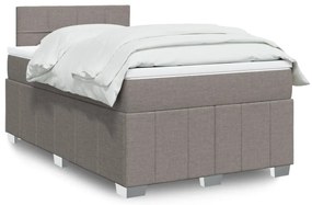 vidaXL Cama boxspring c/ colchão 120x190cm tecido castanho-acinzentado