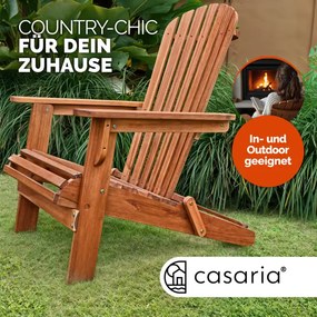 Cadeira Jardim Adirondack, madeira de acácia, dobrável Castanha