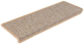 Tapetes escada adesivos aspeto sisal 30pcs 65x21x4cm bege-claro