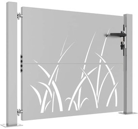 Portão de jardim 105x80 cm aço corten design erva